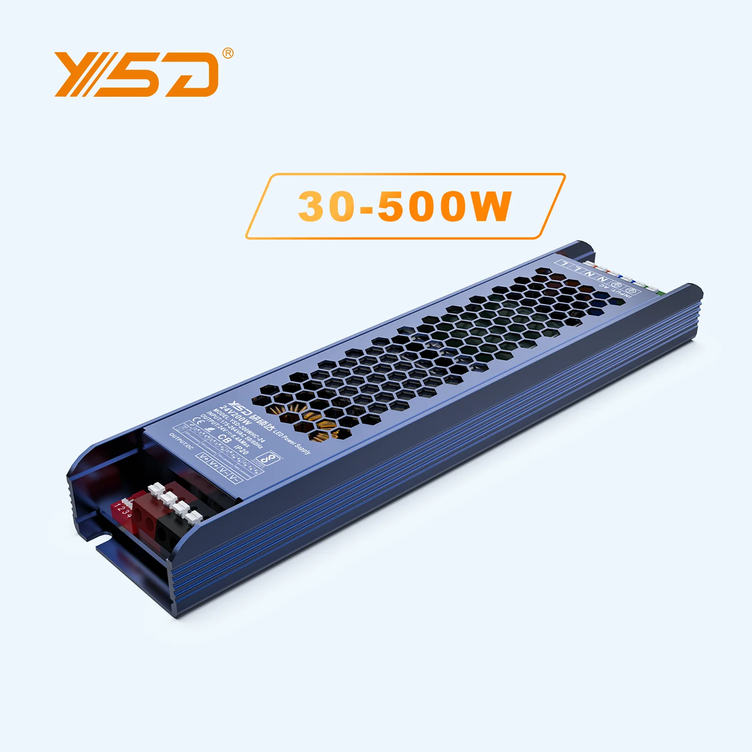 IP20 AC to DC 12V 24V 30W 60W 100W 200W 300W 400W 500W Led Driver Aluminum Shell Indoor Lighting Switching Power Supply