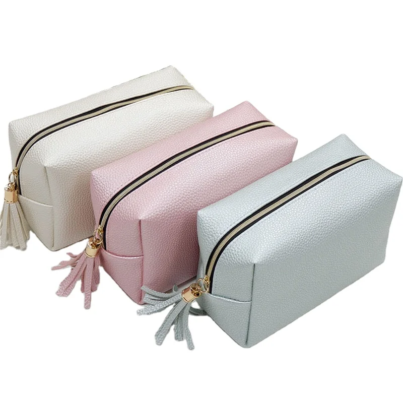 2024 New Custom Women Waterproof Clutch Pouch Cosmetic Travel Toiletry Organizer Vegan Cheap Small Pu Leather Make Up Beauty Bag