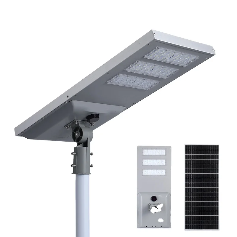 China Manufacturers 30W 40W 50W 60W 80W 8000LM Lifepo4 Battery Motion Sensor Dusk To Dawn All In One Solar LED Street Light