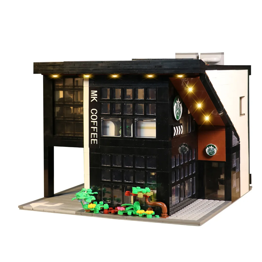 Liangjun лидер продаж форма King 16036 MOC City вид на город светодиодный светильник Современная Модульная модель кафе строительные блоки кирпичи