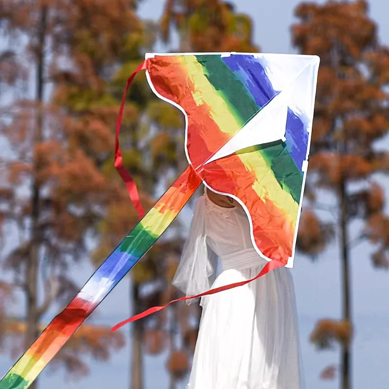 High quality hot sale rainbow kite new design wholesale factory direct sale polyester kite fiberglass frame china oem customized