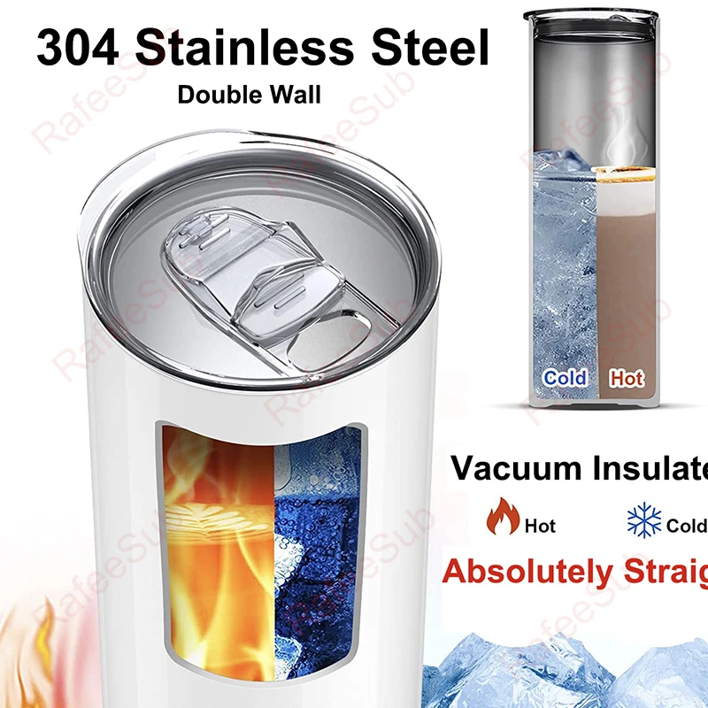 Склад в США 10oz 12 15oz 20oz 30 унций узкие чашки 10 15 20 нержавеющей стали прямые белые пустые сублимационные стакан