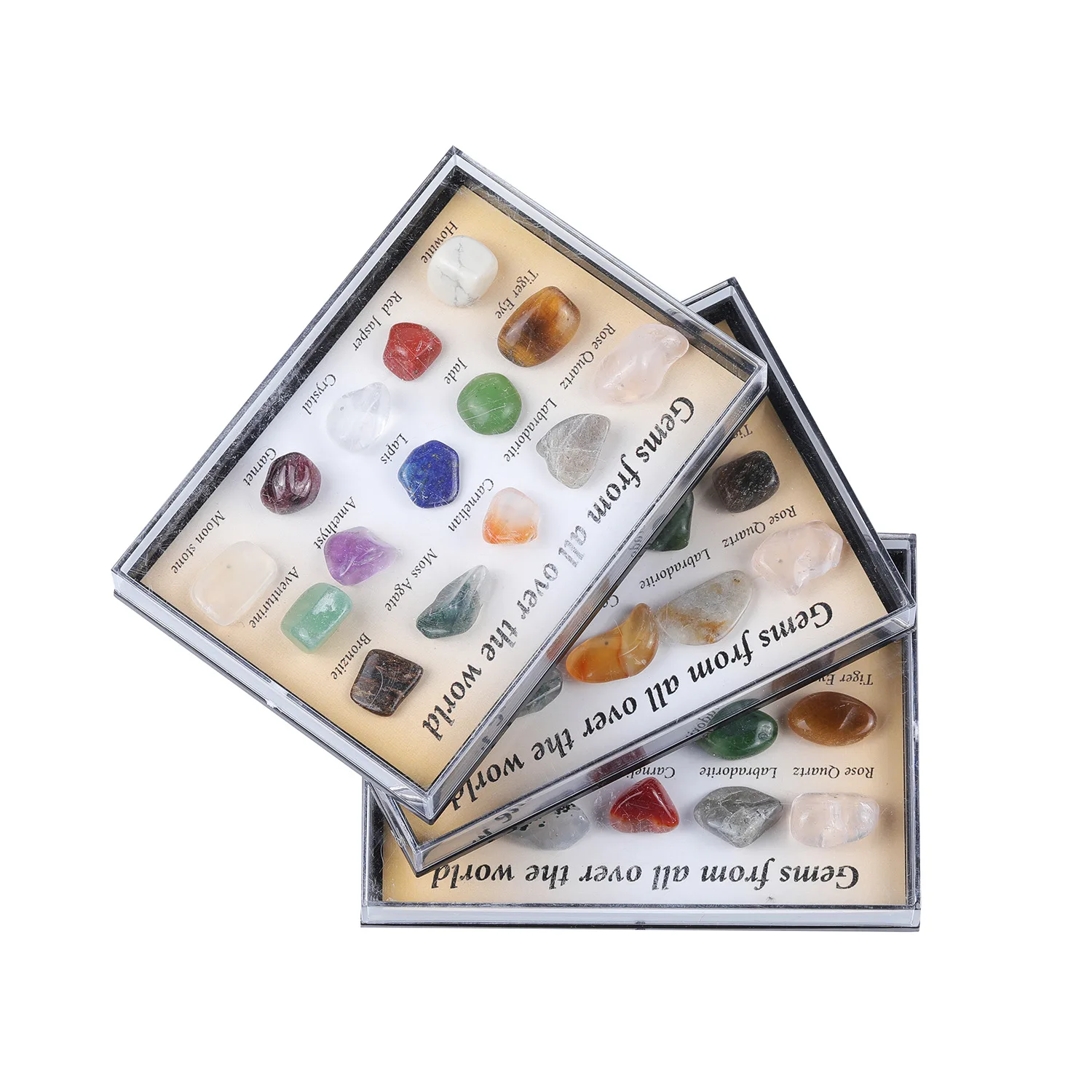 Mineral Specimens Mixed With Natural Rock Quartz Mineral Gift Box For Teaching