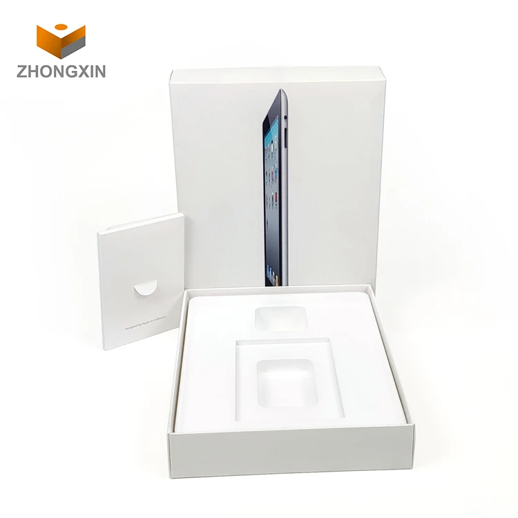 Oem Custom Wholesale Price Luxury White Hard Paper Lid And Base Mobile Phone Packaging Box For Ipad