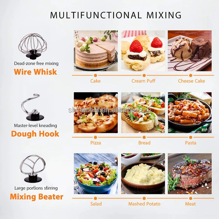 3L 5L 6L Kitchen Robot Da Cucina Batidora Electric Tilt Head Cake Mixer Machine Bakery Artisan Stand Food Mixer