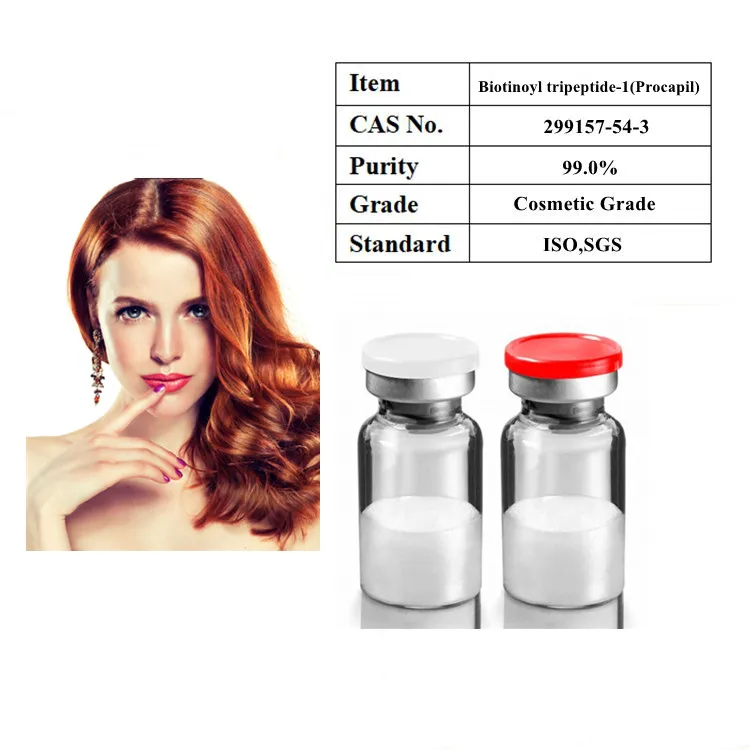 Роста волос пептид Биотин-ГХК КАС 299157-54-3 Procapil 99.0% чистоты биотиноил tripeptide-1 порошок Бесплатная