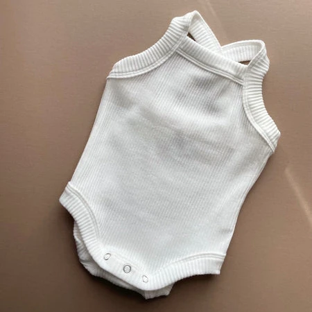 Summer Gender Newborn Baby Romper Vest Soft Ribbed Cotton Baby Bodysuit Cross Back Snap Button Closure One Piece Kids Jumpsuit