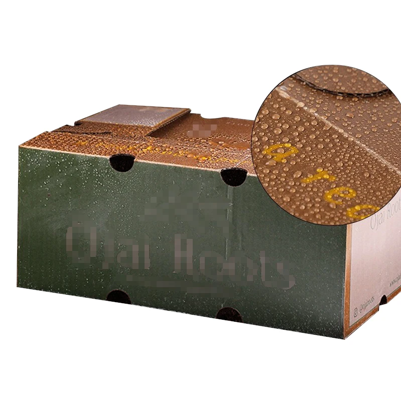Custom Wax Coated Cardboard Boxes Waxed Waterproof Corrugated Boxes for Vegetables Fruit Seafood Dipping Wax Box Tray