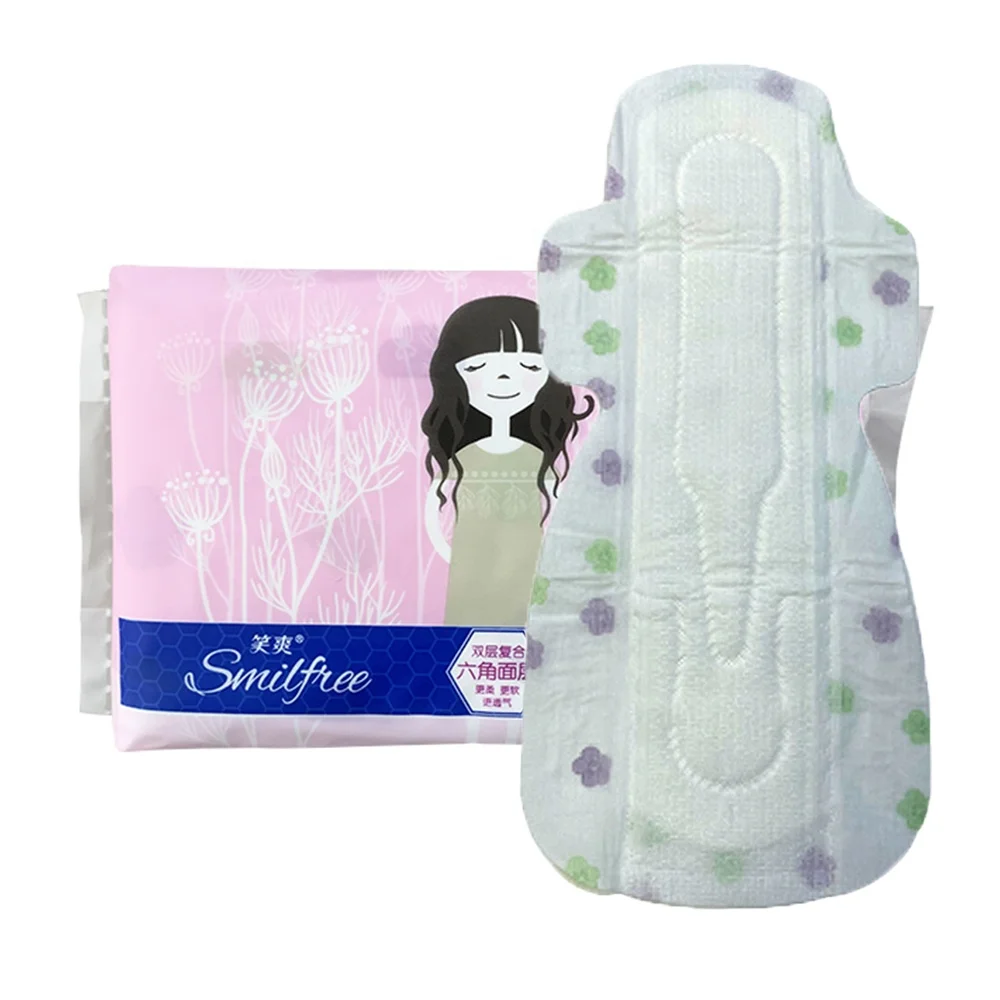 High quality feminine hygiene product organic bamboo ladies pads sanitary napkins for Super long night use(4count,1Pack)