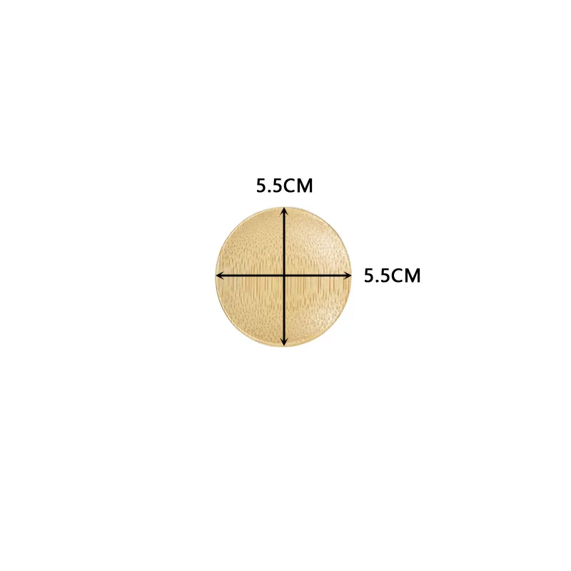 3 pack kitchen condiment mini sushi wood tray round Solid wood disc plate Bamboo wood creative dipping sauce plate