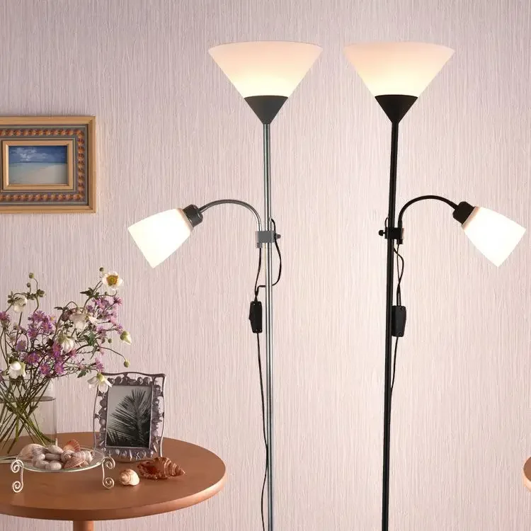 E27 base creative simple floor lamp adjustable iron living room study LED reading floor lamp