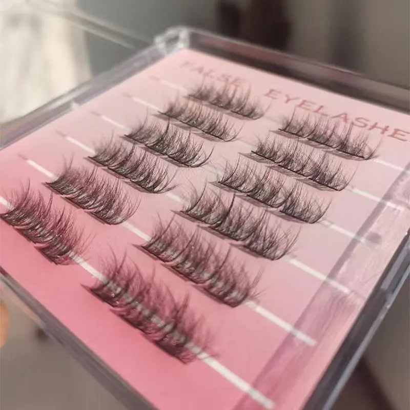Custom High Quality Cluster Lashes Kit Fluffy D Curl Individual Lashes Natural Soft DIY Cluster Lashes
