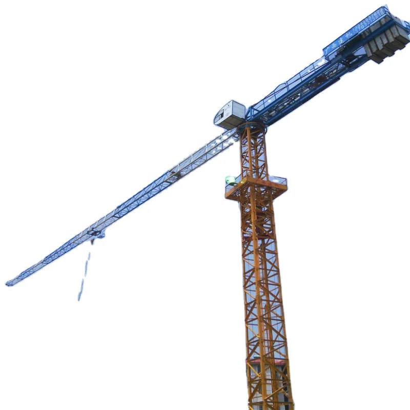 8 ton flattop tower crane 60M jib length HTP6020 yellow crane tower crane for sale