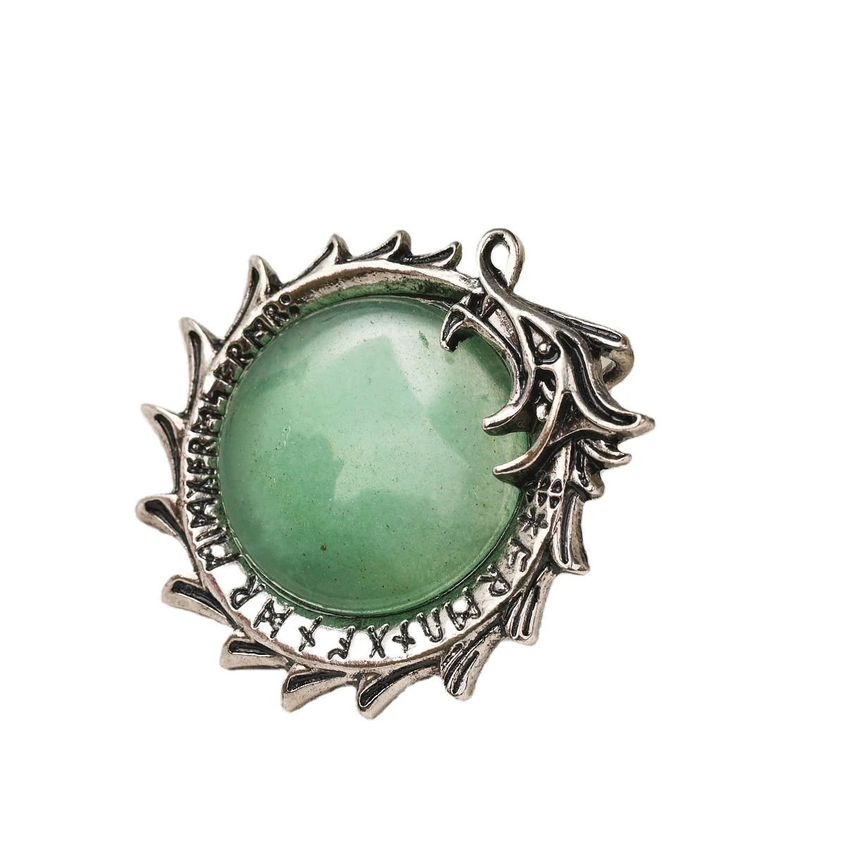 These Circle Pendants Feature Natural Crystal Stones Crafted in a Dragon Animal Design Ideal for Reiki Healing Necklaces.