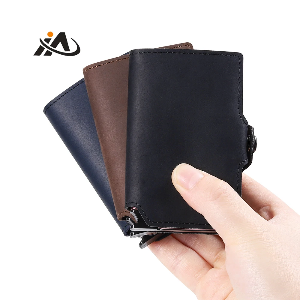 custom mens wallet card holder  luxury wallets men pop up aluminum alloy RFID wallet
