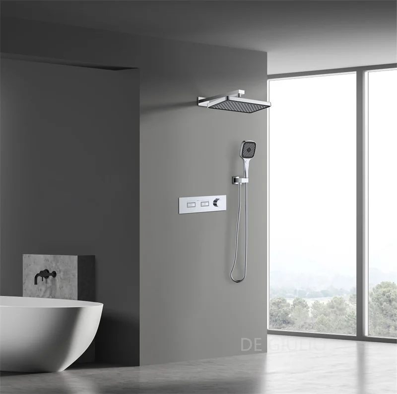 Bathroom ware bathroom hot and cold faucets cupc shower faucet set chrome plated thermostatic mixer