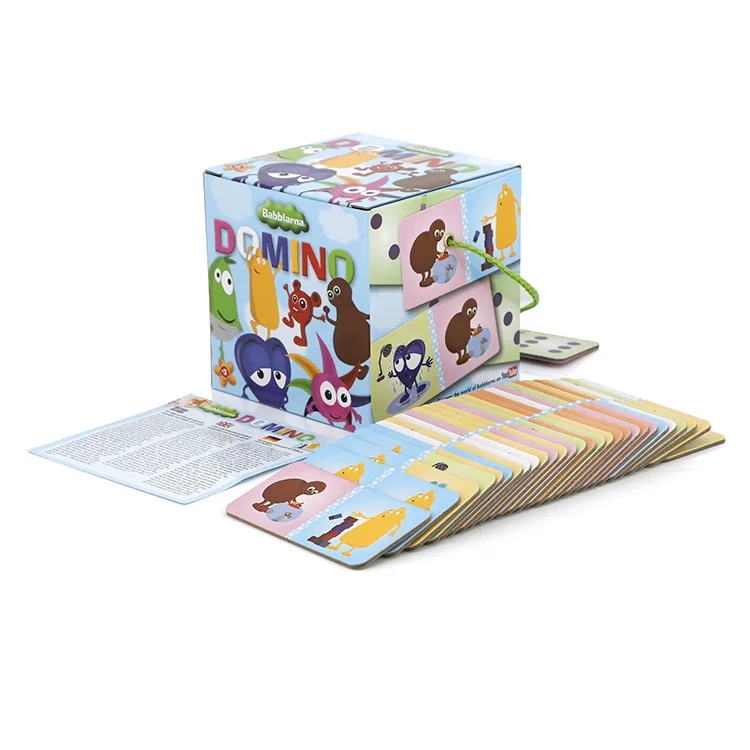 Kids Educational Toy Gift box Packaging Paper Cardboard Colored Customized Domino Cards Game Set Toys