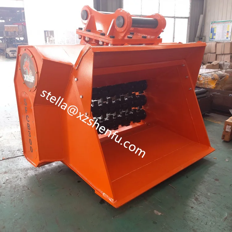 30tons Excavator Brick Coal Mining Crushing Screener Crusher Bucket