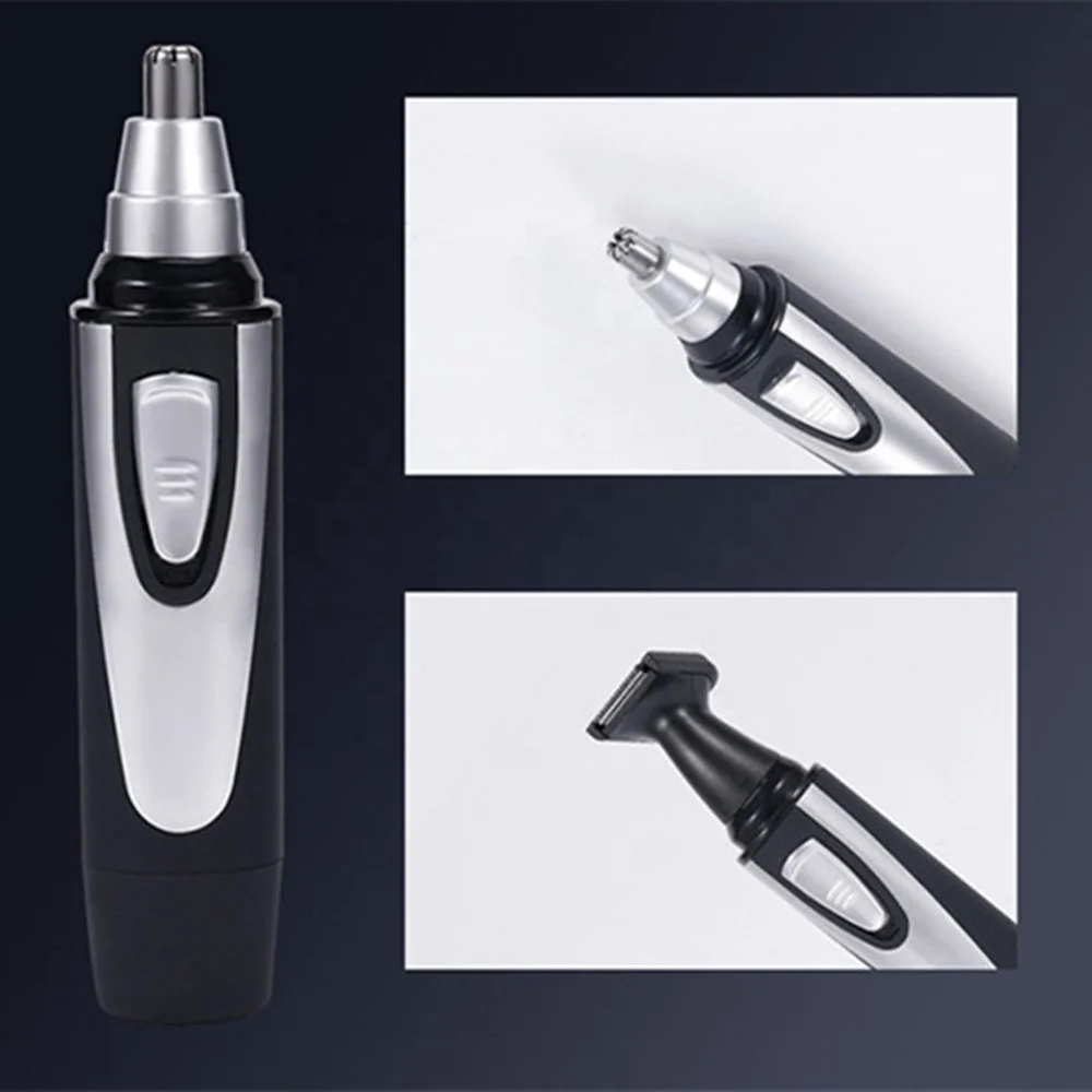 Biumart Wholesale Nose Hair Trimmer Two Replacement Heads Washable Safe Nose Hair Trimmer for Men