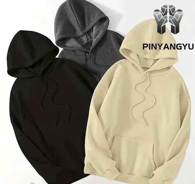 PINYANGYU Custom New High Quality Unisex Organic Pullover Bamboo oversized  Hemp 100% Cotton Heavyweight Hoodies For Men hoodies