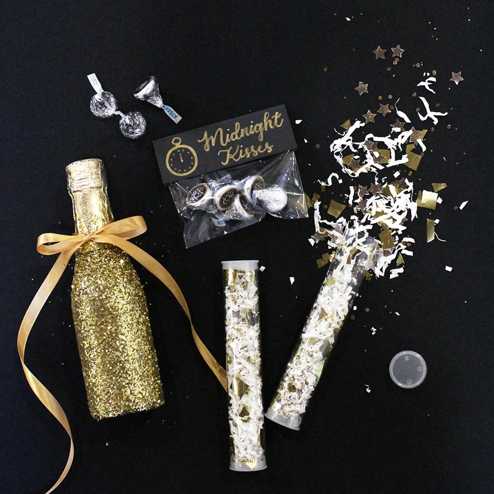 OMG Gender Reveal Champagne Bottle Blue Pink Confetti Popper Party Shooter Cannon for Baby Shower