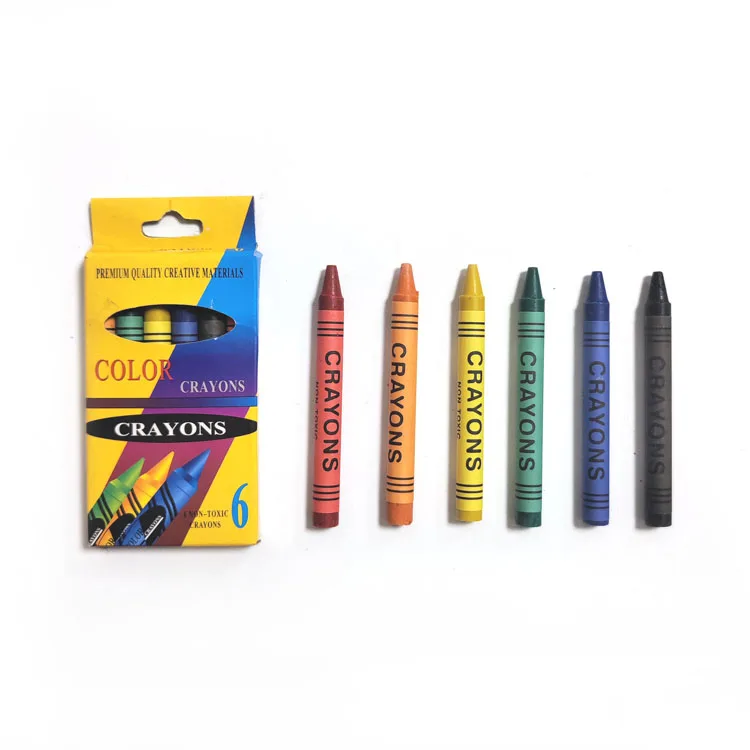 Promotional Art Supplies Non Toxic 6 Colors Wax Crayon 7.8cm Mini Crayon Set for Kids Gift