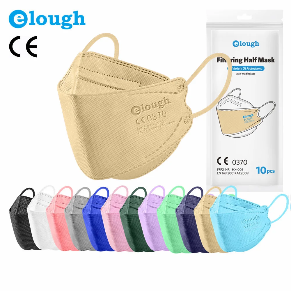 Elough Wholesale China FFP2 EN149 Face Anti Dust 4 layer Korean Masks Disposable Earloop Respirator Ffp2-Mask