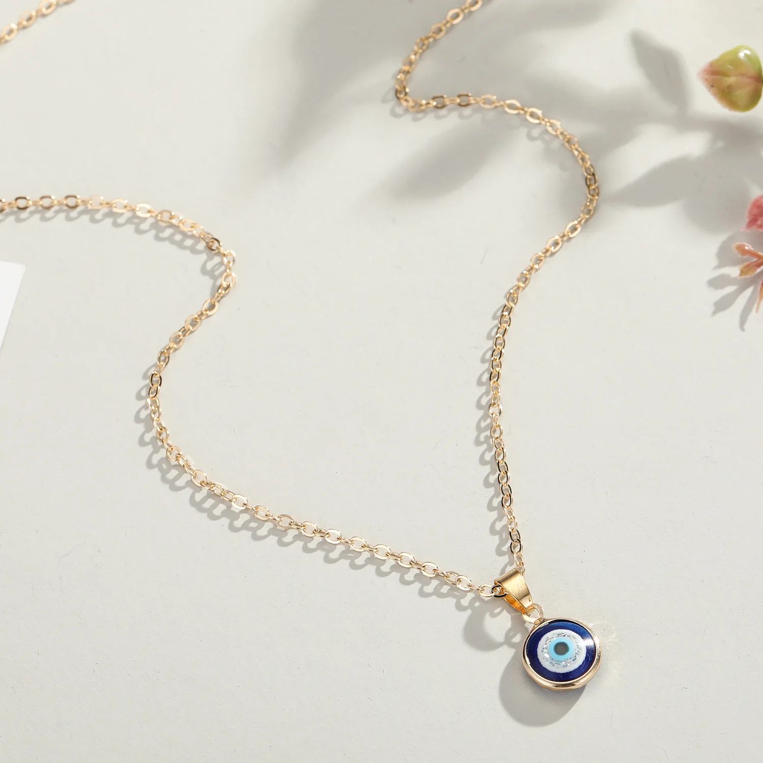  2021 fashion women blue Devil Eyes Pendant necklace Jewelry 18K gold plated