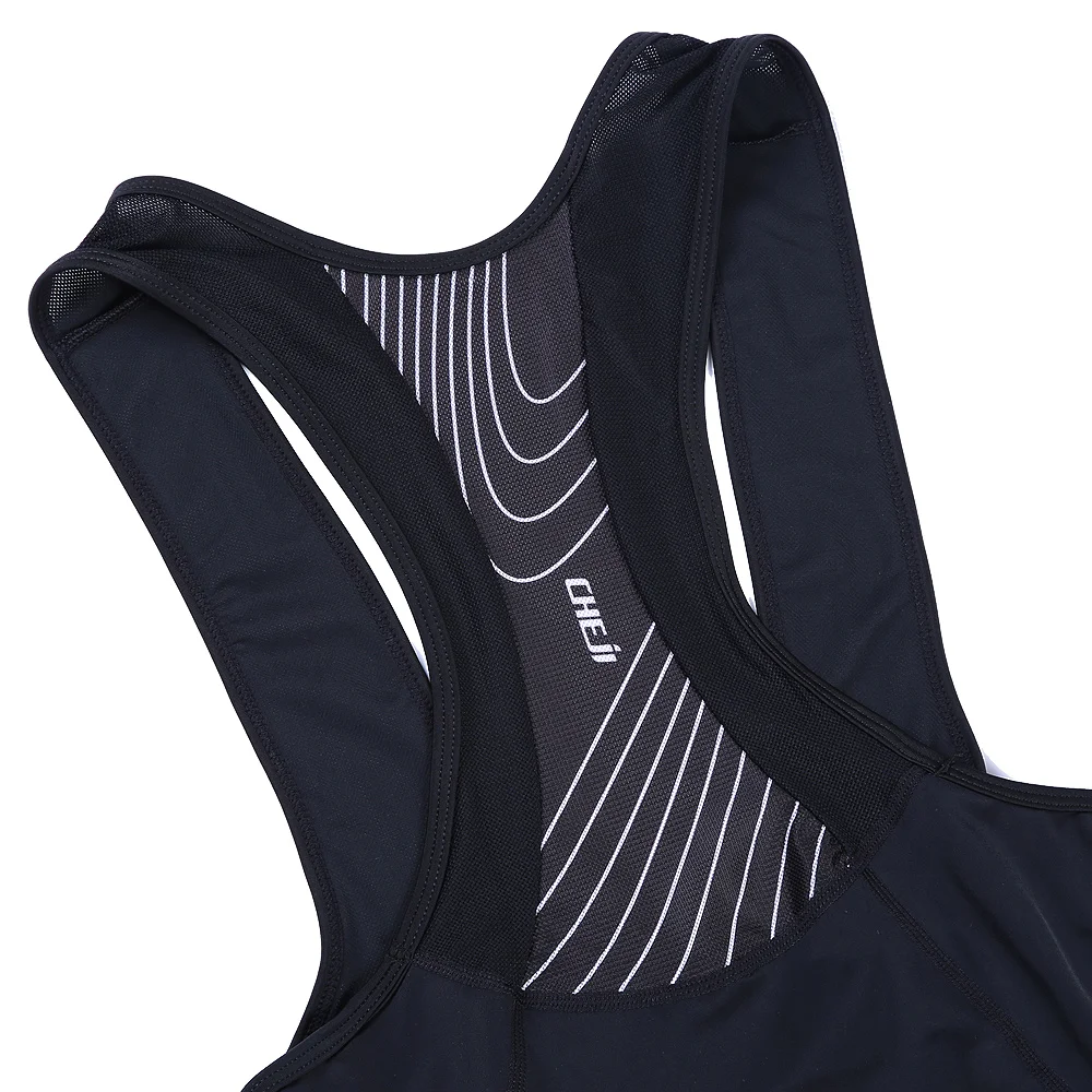 
CHEJI Men Cycling Bib Shorts High Elastic Bike Shorts Black Red Fluo Green Bicycle Wear 