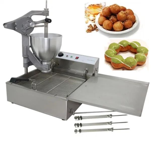 China Supply Stainless Steel Electric Gas Manual Flower Shape Pon De Ring Donut 3Mold Machine Greek Ball Dropper