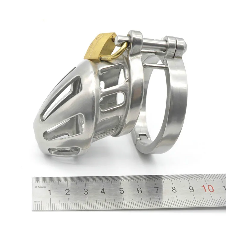 Male Chastity Device Hypoallergenic Stainless Steel Cock Cage Penis Ring Adult Game Sex Toy
