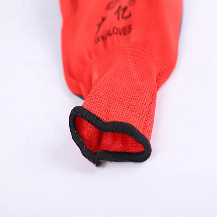 construction gloves knitted rubber crinkle  nylon liner anti slip gloves  for workers