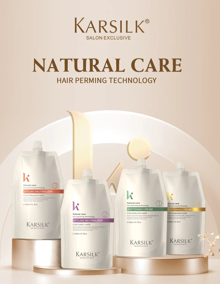 Hot sell Premium keratin and collagen infused hair curly perm set softener & neutralizer for normal to resistant hair