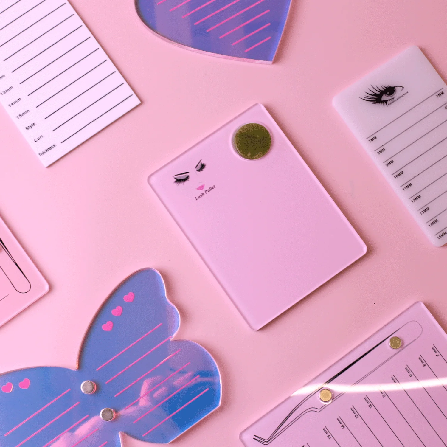 Glass Lash Tile, Strip Lash Organizer, Lash Holder Palette Extension Tools Supplies