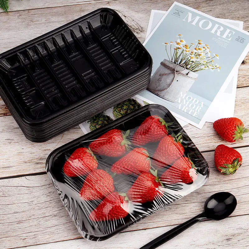 OEM High Quality Multipurpose PET Vegetable Meat Tray for Hypermarket fruit Food Container Plastic Take Away Airtight Packaging