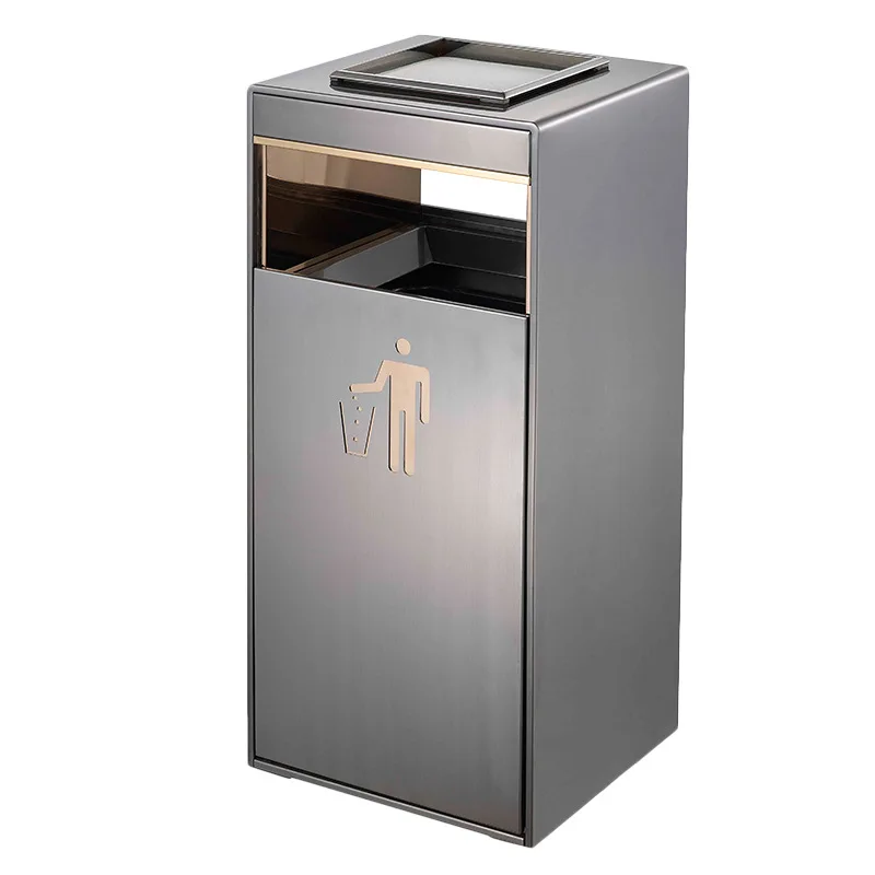 2022 Wholesale Street Public Dump Bin Commercial Hotel Waste Bin Outdoor Floor Standing Metal Recycling Trash Can