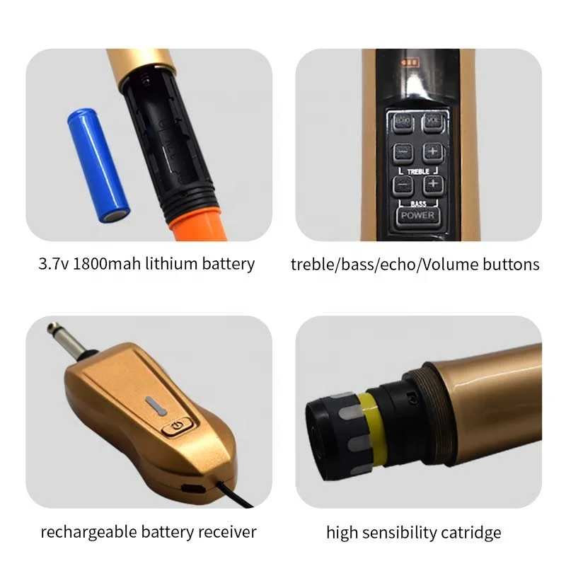 UHF handheld Karaoke universal wireless microphone with receiver