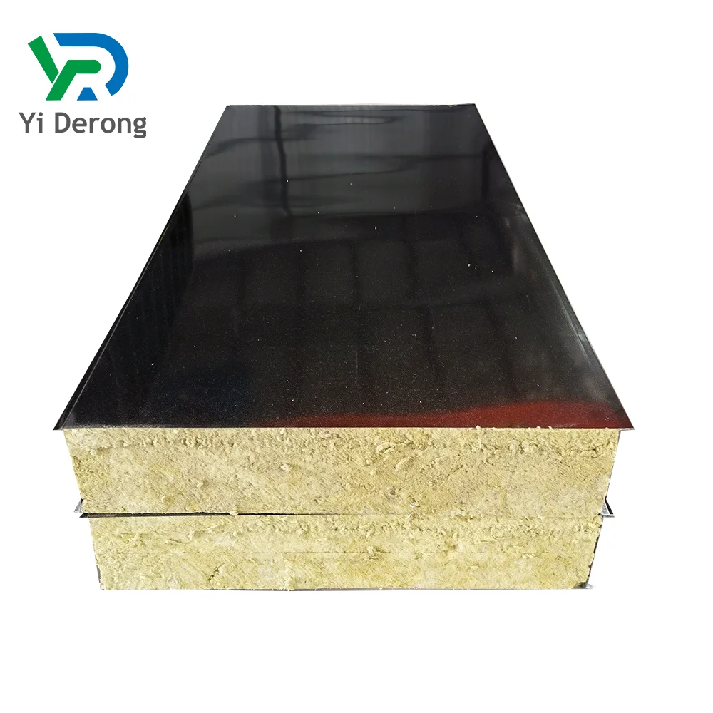 Made in China, asbestos sandwich panel, 100mm sandwich color steel composite panel, roof insulation rock wool board