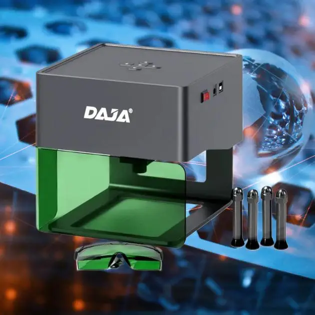 DAJA DJ6 reflective hot sale desktop home all materials metal plates stamp head vin tag creator print laser engraving machine