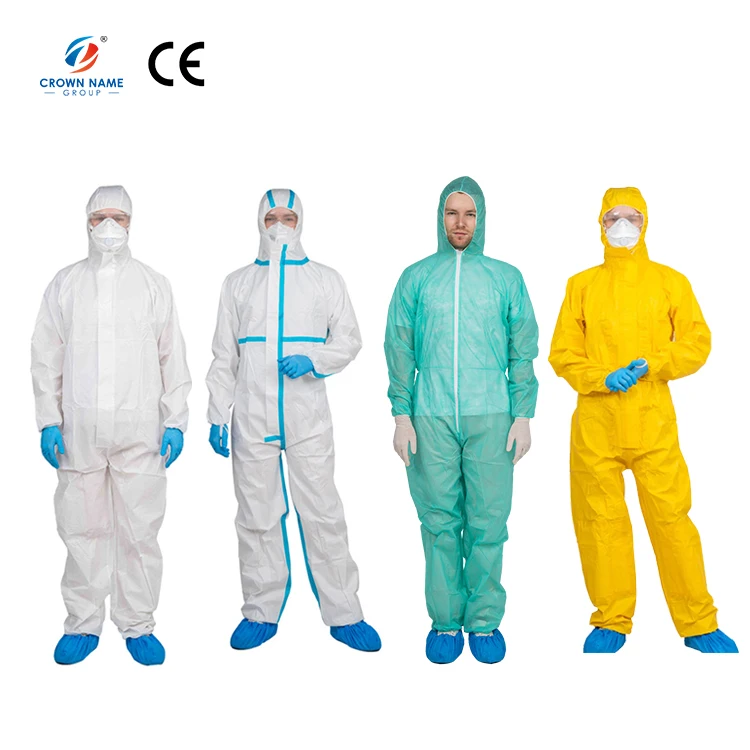 EN 14126 disposable medical coveralls chemical protective coverall suits