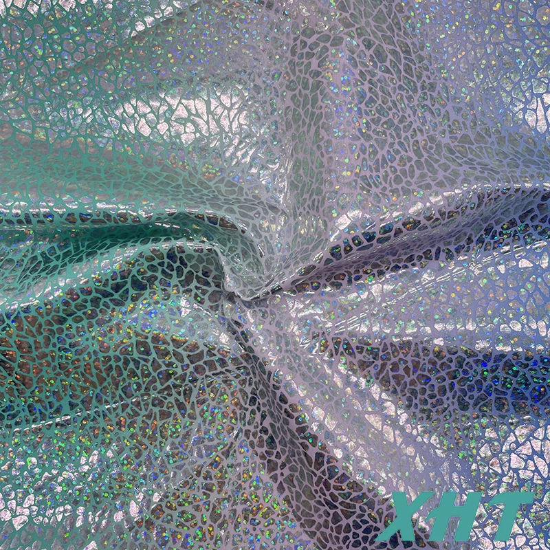 spandex stretch fabric  glass fragment  foil  for  hologram  foil printed  for swimwear