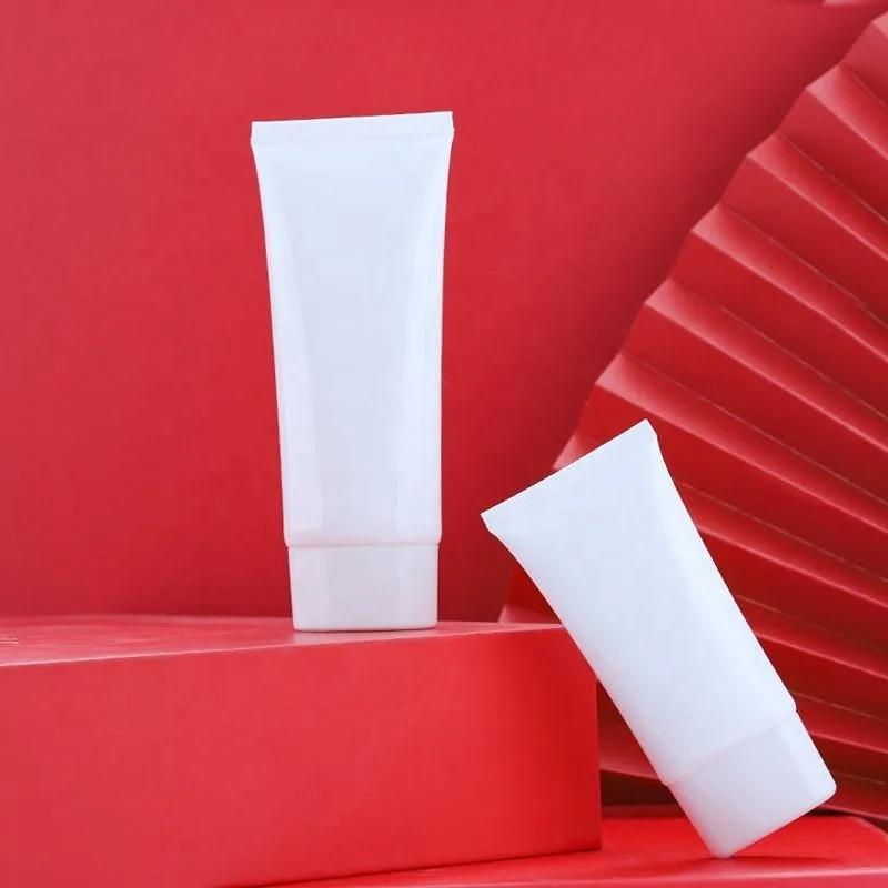 Hot sales Cosmetic 50ml 100ml cream tube empty white plastic cosmetic tube pe squeeze tube