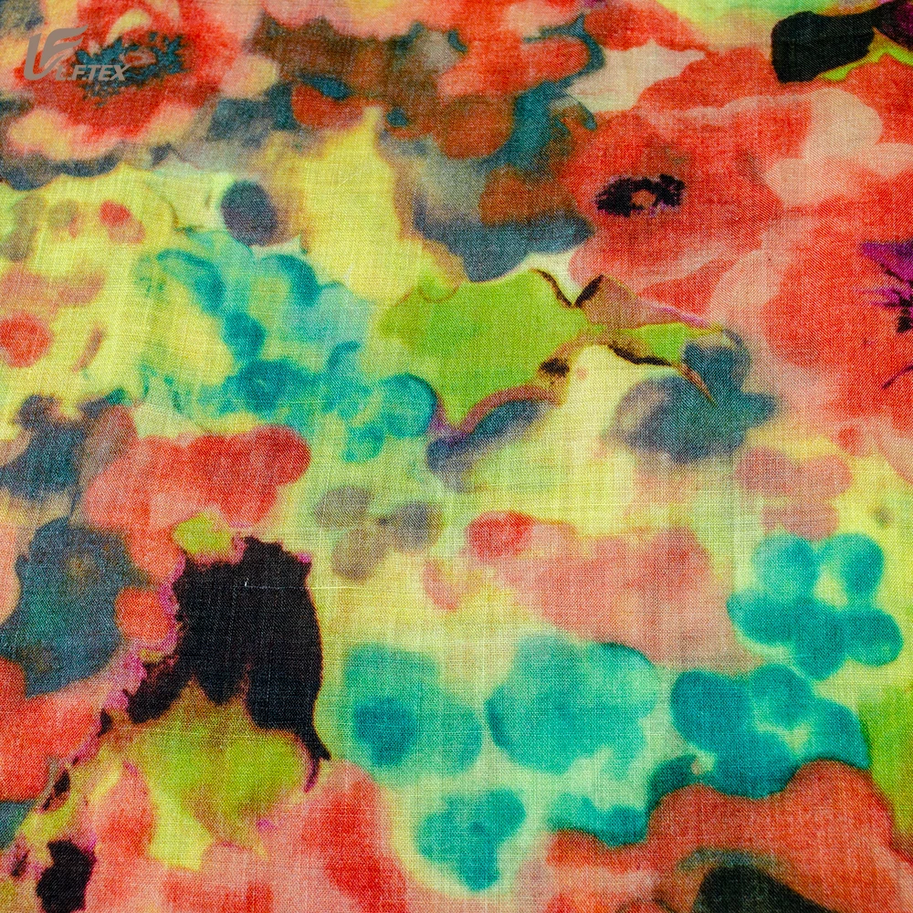 Высокое качество, модная, под заказ, вес 80 г/кв. М, 100% рами для одежды, ткань с принтом