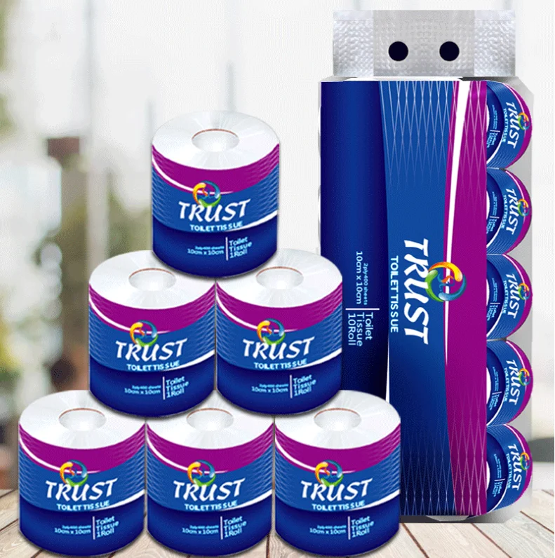 Wholesale 3 ply eco friendly water dissolving toilet paper, toilet paper bathroom tissue rolls, 6 Pack of 18 Family Rolls