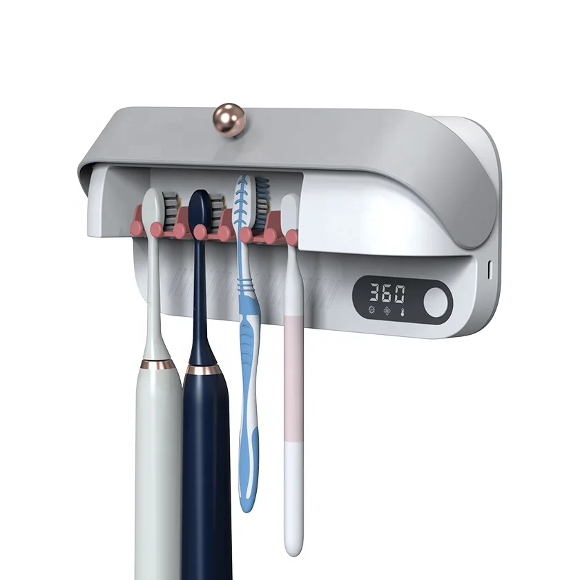 Disinfection 99.99% Wall Mounted Smart Toothbrush Sterilizer Holder Rechargeable UVC Light sterilizer toothbrush sterilizer box