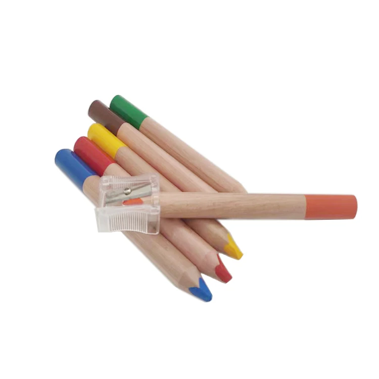 Factory Price Oil Pastel Water Soluble Marker 3 in 1 Jumbo Lead Color Pencil Set 5 Inch 6 Pcs Big Pencil For Kids