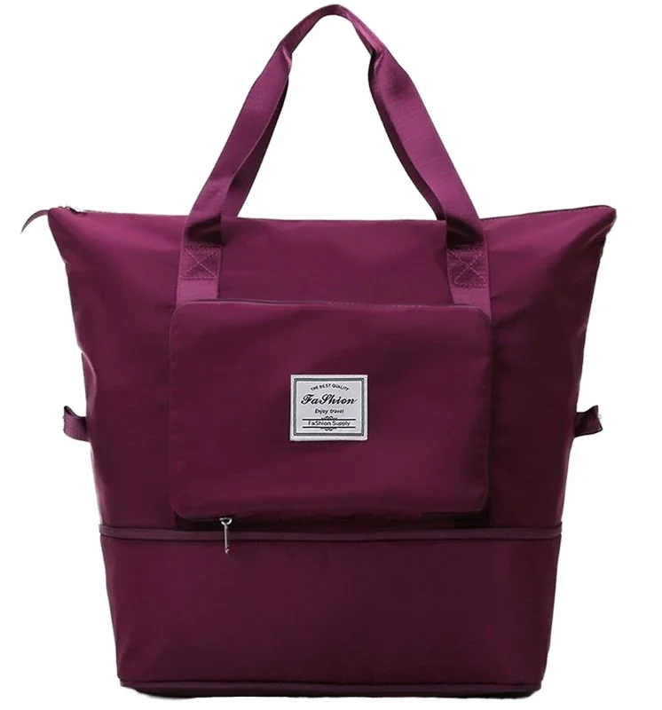 Custom New arrivals Foldable Expandable Lightweight sports Gym Duffel tote Bag Yoga Weekend Shoulder Customized travel bags