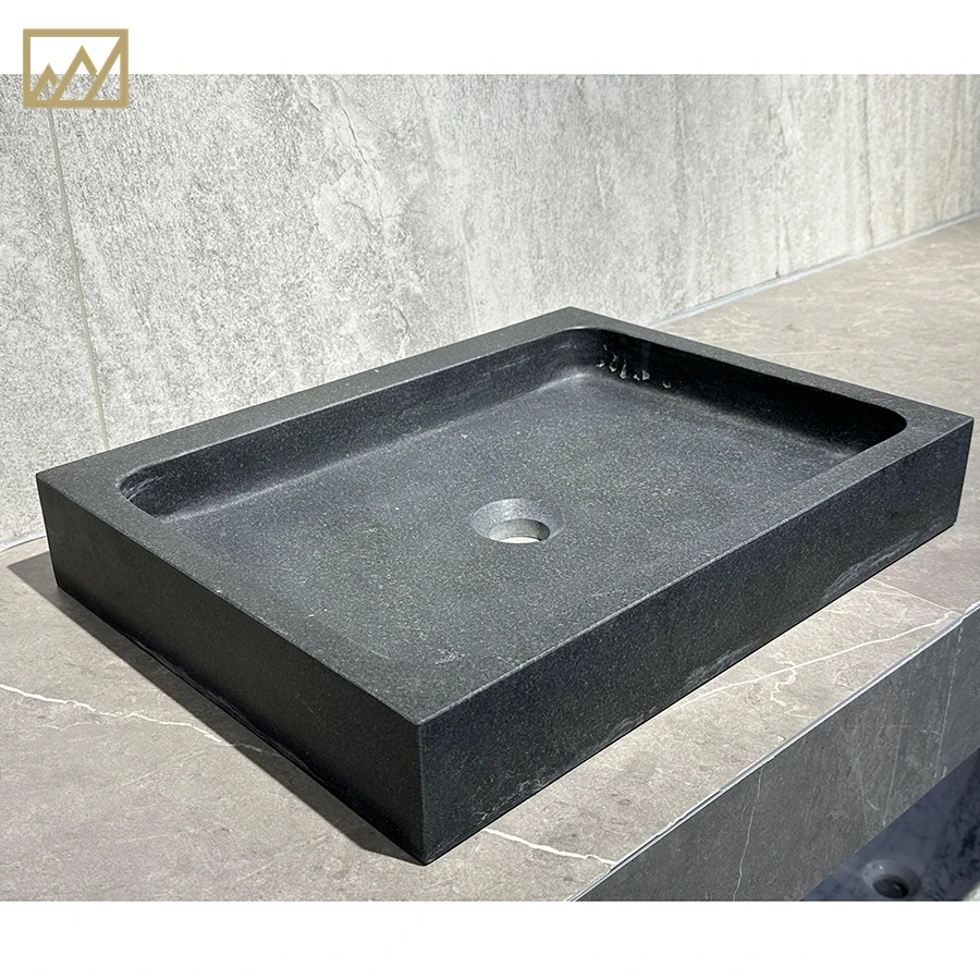 Black Rectangle Bathroom Sink Furniture Morden Stone Hand Basin Garden Sink Kitchen Manufacture Laundry Basin Dining Room Sink