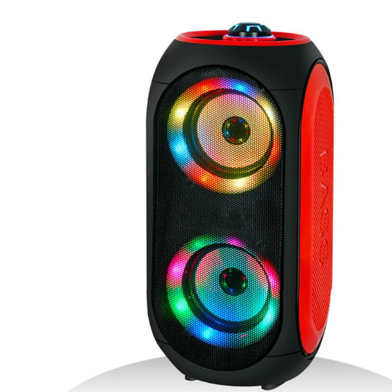 Dual 4-inch Diaphragm Speaker Speaker, Led Color Ring Light, Outdoor Portable Audio Factory Direct Super Popular new style
