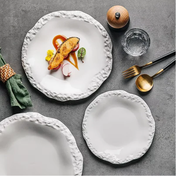 Элегантный винтажный завтрак кухня ужин салат десертная тарелка для свадебного ресторана Высококачественная белая